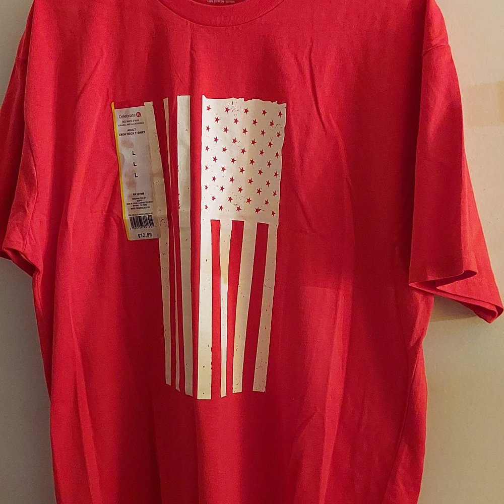Celebrate It, Red T-shirt, Size Large, short sleeves, brand new with tags